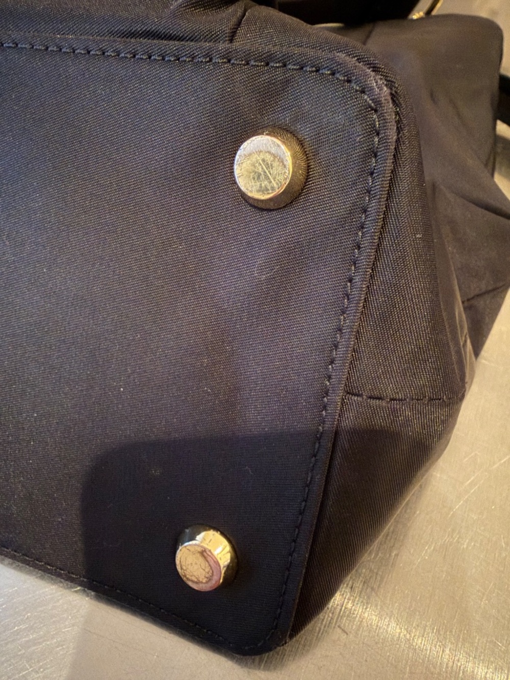 TUMI Black Nylon Tote / Crossbody Bag (Retired Voyager Model) – Gold Hardware - Picture 11 of 12